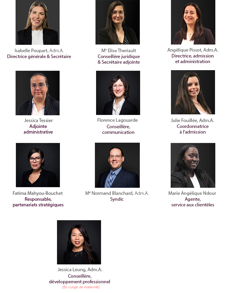 &Eacute;quipe de l'OAAQ - Sept 2026